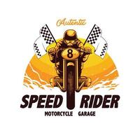 ilustración de motocicleta para diseño de camiseta vector