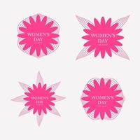 flat pink womens day badges collection vector