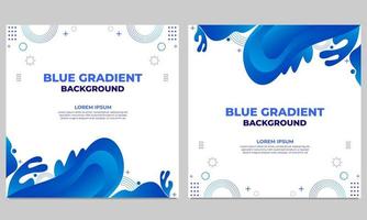 abstract blue gradient social media post template collection vector