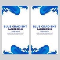 abstract blue gradient social media stories template collection vector