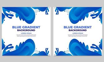 abstract blue gradient social media post template collection vector