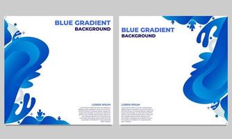 abstract blue gradient social media post template collection vector