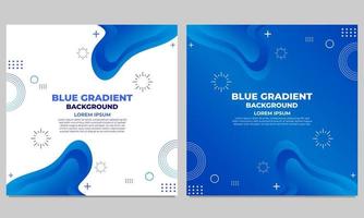 abstract blue gradient social media post template collection vector