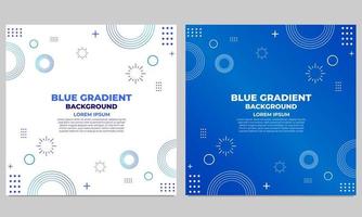 abstract blue gradient social media post template collection vector