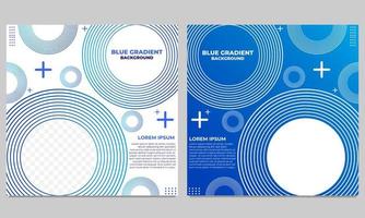 abstract blue gradient social media post template collection vector