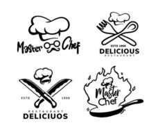 chef logo template design vector