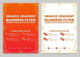 orange gradient business flyer template collection vector