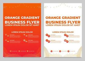 orange gradient business flyer template collection vector