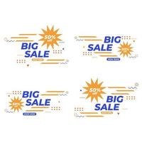 blue big sale discount badges collection vector