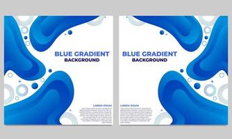 abstract blue gradient social media post template collection vector