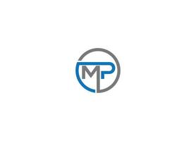 mp modern logo design vector icon template with white background