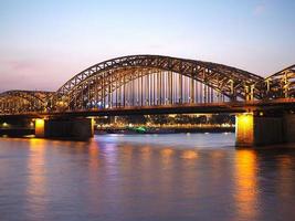 Hohenzollernbruecke Hohenzollern Bridge over river Rhine in Koel photo