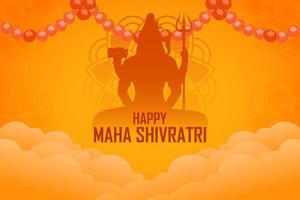 Happy Maha Shivratri with Lord Shiva vector