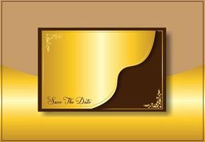 Brown and gold business card frame vector