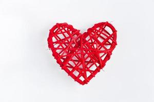 Red heart on a white background. photo