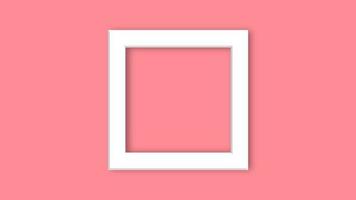 Modern pastel pink color with white geometric square frame backdrop. Abstract pastel blue color minimal wall scene photo