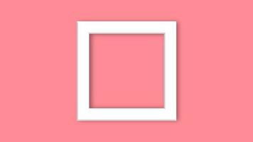 Modern pastel pink color with white geometric square frame backdrop. Abstract pastel blue color minimal wall scene photo