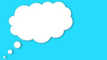 pastel blue background with cloud callout. copy space photo