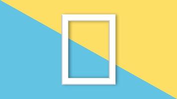 pastel color background with white square frame. photo