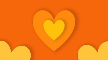 minimal heart shape background with yellow color. Dynamic style banner design photo