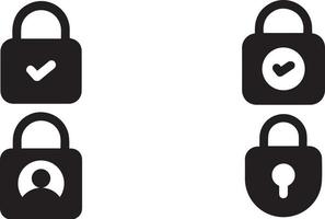 lock check mark man lock sign icon vector