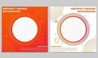 abstract orange gradient social media post template vector