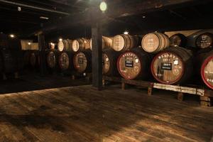 Madeira, Portugal - February 17, 2020 - Detail of Blandy's wine storage of vintage Madeira wine in Portugal. It is a family-owned wine company founded by John Blandy in 1811. photo