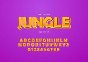 Playful style text effect, trendy game title font alphabet and number vector