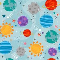 Seamless Celestials Bodies Pattern vector