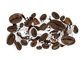 coffee beans splash background photo