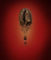 close up of coffee bean splashing photo