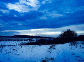 Sky and lonely snow photo