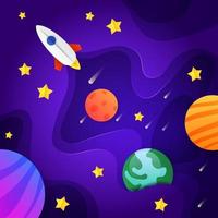 Space Universe Paper Cut Background vector