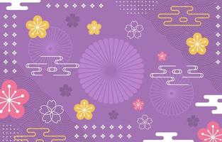 Flat Japanese Style Element Background vector