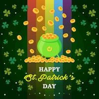 Happy St. Patrick's Day With Cauldron of Coins Concept vector