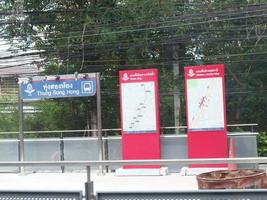 BANGKOK THAILAND30 JULY 2019the dark red SRT Dark Red LineThung Song Hong Station. photo