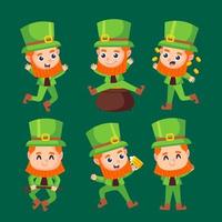 conjunto de personajes del día de san patricio vector