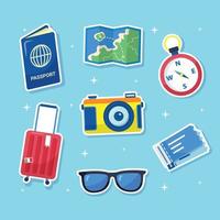 Cute Travel Sticker Pack vector