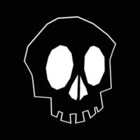 skull black and white hand-drawn style, premium vector