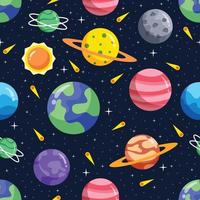 Cute Space Element Pattern Background vector