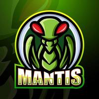 diseño de logotipo de esport de mascota mantis vector