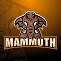 Mammoth mascot esport logo design vector
