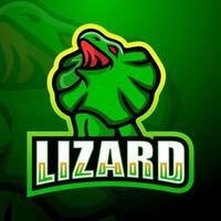 Lizard mascot esport logo design vector