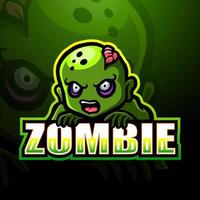 Zombie mascot esport logo design vector