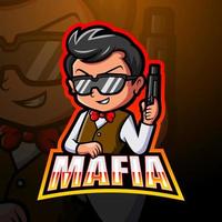 Mafia mascot esport logo design vector