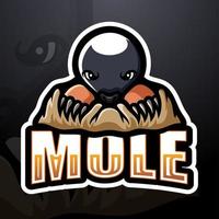 Mole mascot esport logo design vector