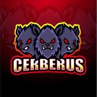 diseño de logotipo de esport de mascota cerberus vector