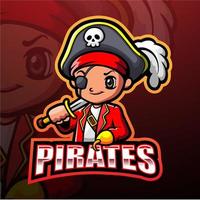 diseño de la mascota de los piratas vector