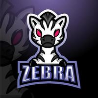 diseño de logotipo de esport de mascota de cebra vector