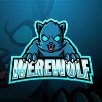 Werewolf mascot esport logo design vector